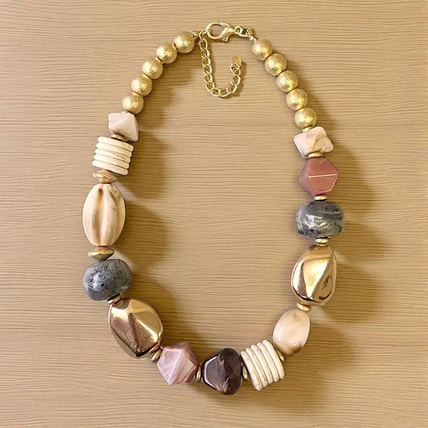 Chunky Beaded Statement Necklace | Boho Jewelry