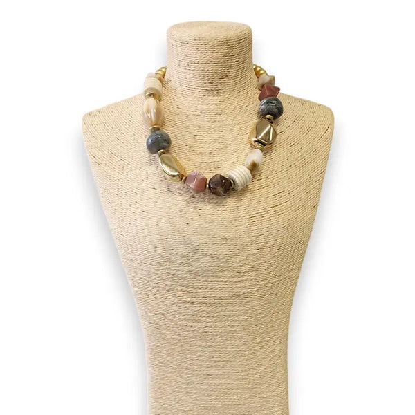 Chunky Beaded Statement Necklace | Boho Jewelry