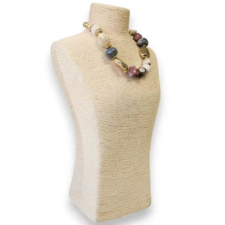 Chunky Beaded Statement Necklace | Boho Jewelry