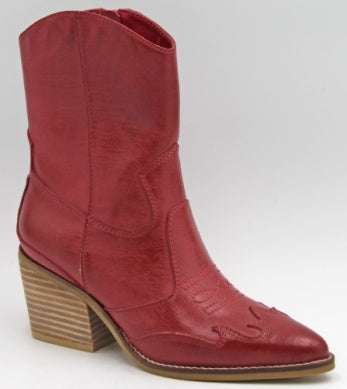 Red Ankle Boots by Mia