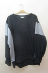 Color Block Oversized Pullover - Black Multi