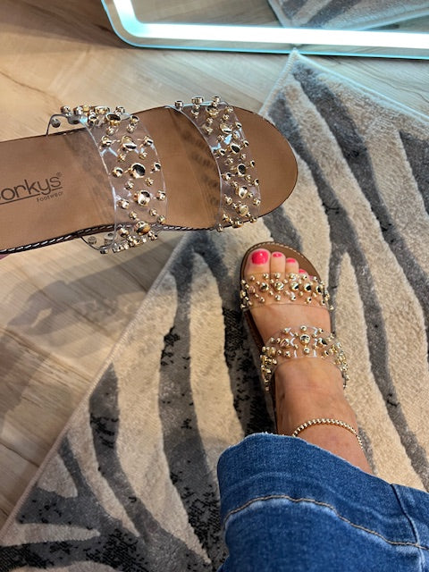 Corky's Bad Habit Women's Studded Strap Wedge