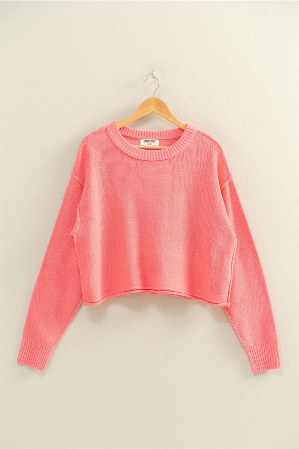 Cropped Oversized Sweater - 4 Colors