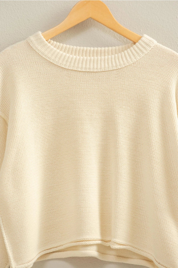 Cropped Oversized Sweater - 4 Colors