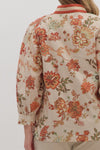 Floral Print ¾ Sleeve Top Curvy Fit
