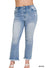 Curvy Fit High Rise Straight Raw Hem Cropped Denim Pants