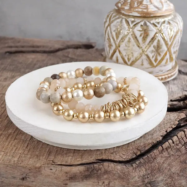 Desert Mirage – Boho Beaded Bracelet Set
