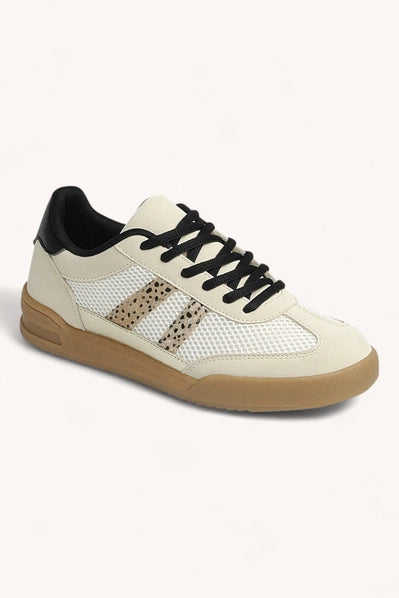 Double Stripes Design Court Sneakers - Leopard