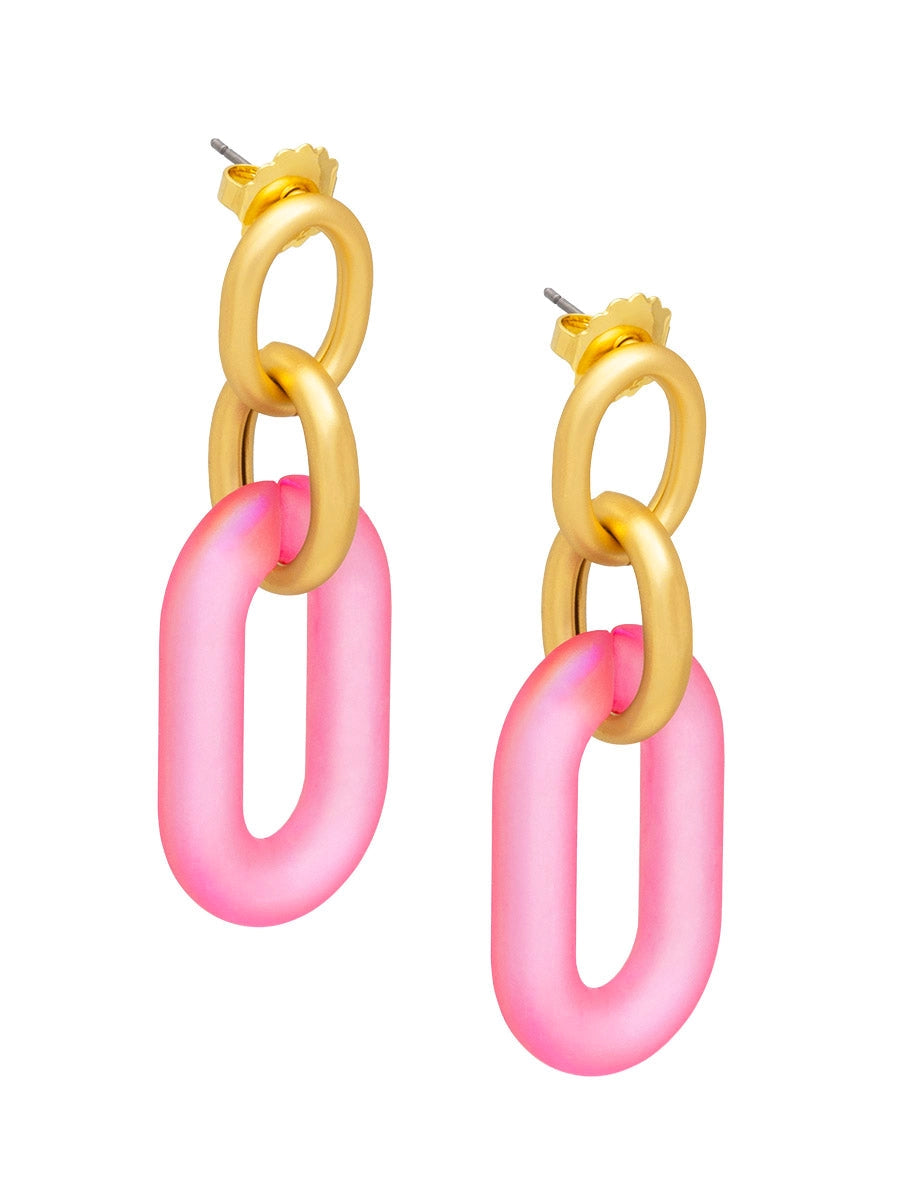 Resin Oval Link Drop Earring