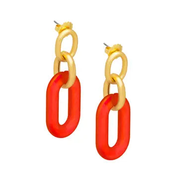 Resin Oval Link Drop Earring