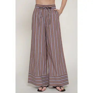 Weekend Escape Stripe Pants, Brown