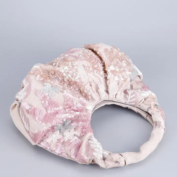Elegant Floral Sequin Handbag