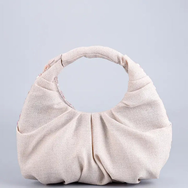 Elegant Floral Sequin Handbag