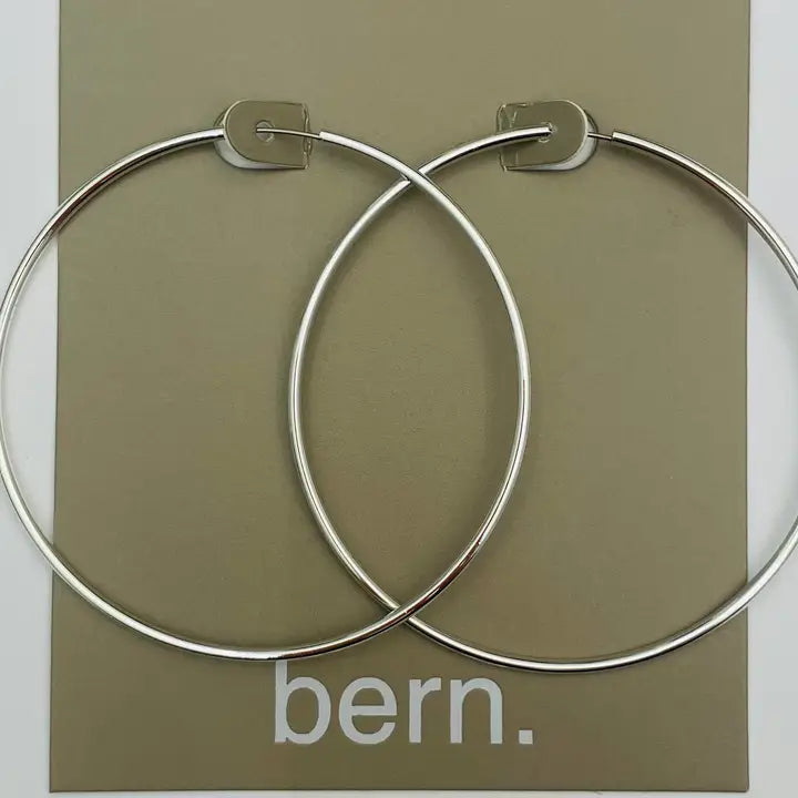 Silver Endless Hollow Hoop Earring