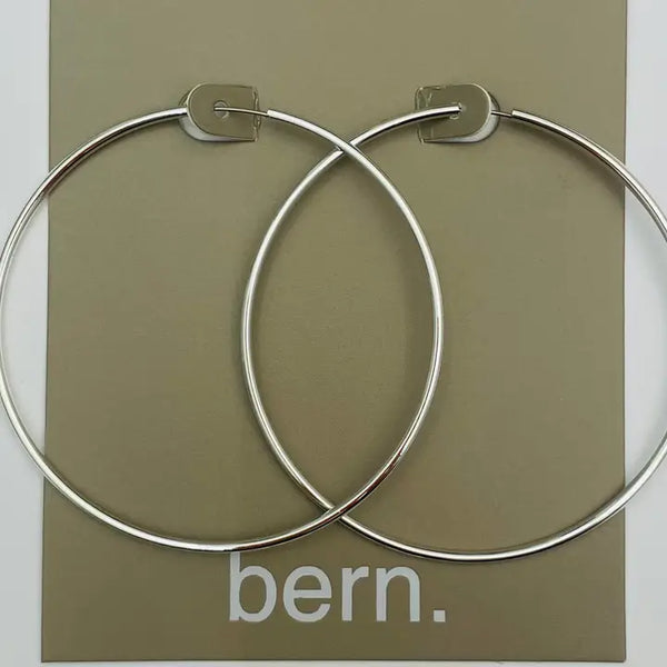Silver Endless Hollow Hoop Earring