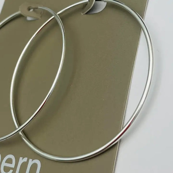 Silver Endless Hollow Hoop Earring
