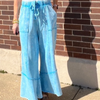 Exposed-Seam Flare Hem Pants with Pockets - 3 Colors