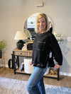 Hi-low exposed seam long sleeve top