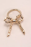 Facet Bead Bow Ribbon Ring