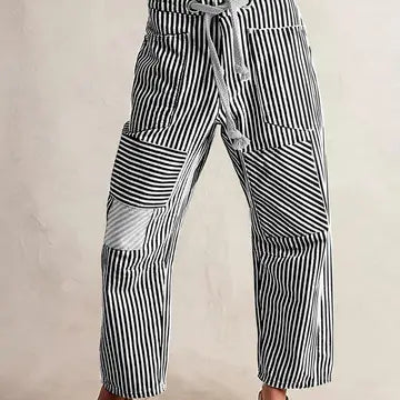 Relaxed Striped Drawstring Pants 3 Colors