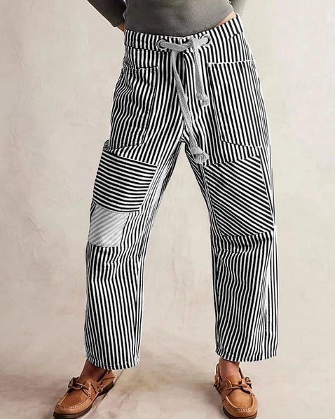 Relaxed Striped Drawstring Pants 3 Colors