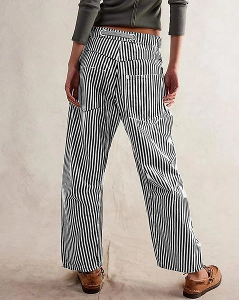 Relaxed Striped Drawstring Pants 3 Colors