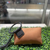 Faux Suede Cuff Handle Tassel Wristlet/Clutch