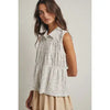 Floral Button-Up Tank Blouse