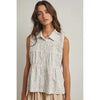 Floral Button-Up Tank Blouse