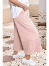 Floral Patch Mineral Washed Terry Knit Cropped Pants