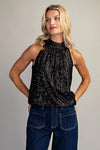 Glitter Halter Neck Top - 2 Colors