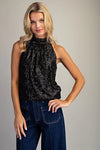 Glitter Halter Neck Top - 2 Colors