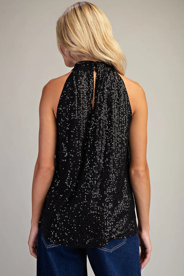 Glitter Halter Neck Top - 2 Colors