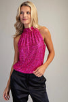 Glitter Halter Neck Top - 2 Colors