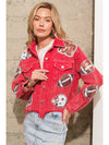 Garment Washed Corduroy Sequin Jacket Football