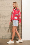 Garment Washed Corduroy Sequin Jacket Football