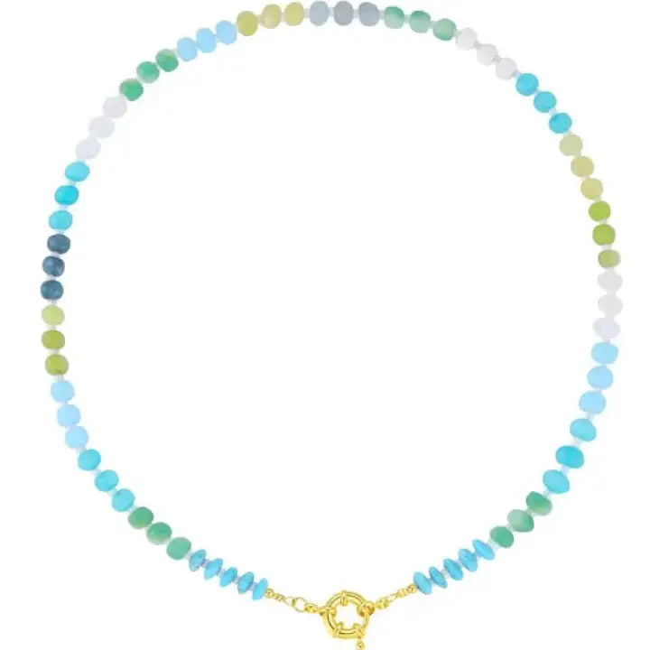 Gemstone Candy Bead Rainbow and Charm Collector Necklace - 3 Options