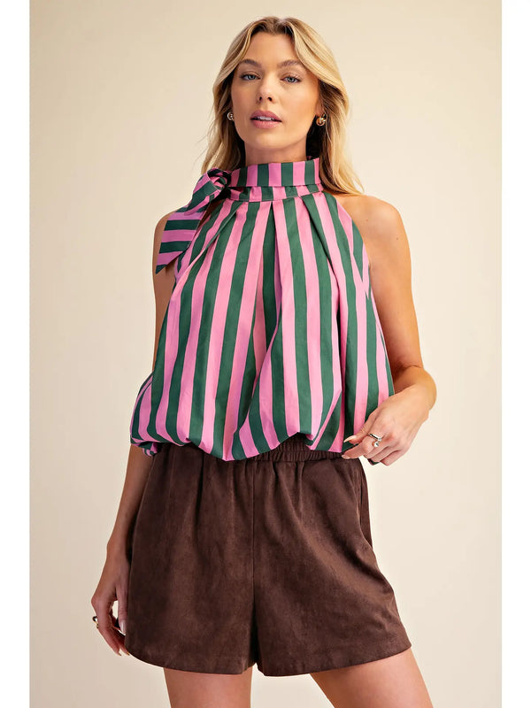 Green & Pink Bow Balloon Top