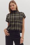 Plaid Print Short Sleeve Top by Entro - 2 Colors