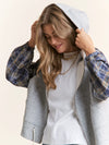 Plaid Contrast Hoodie Jacket