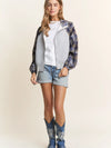 Plaid Contrast Hoodie Jacket