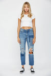 The Mixed Blues High Rise Boyfriend Crop Jeans