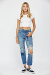 The Mixed Blues High Rise Boyfriend Crop Jeans