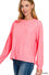 Soft Melange Hacci Round Neck Long Slv Tee