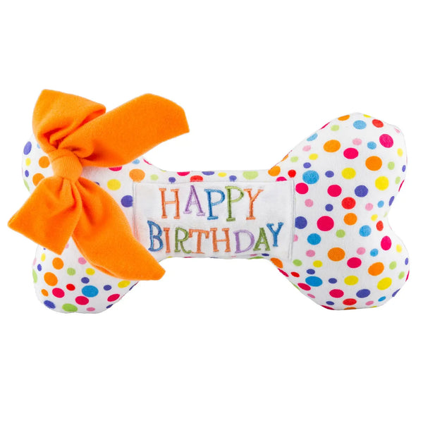 Happy Birthday Bones Squeaker Dog Toy - S