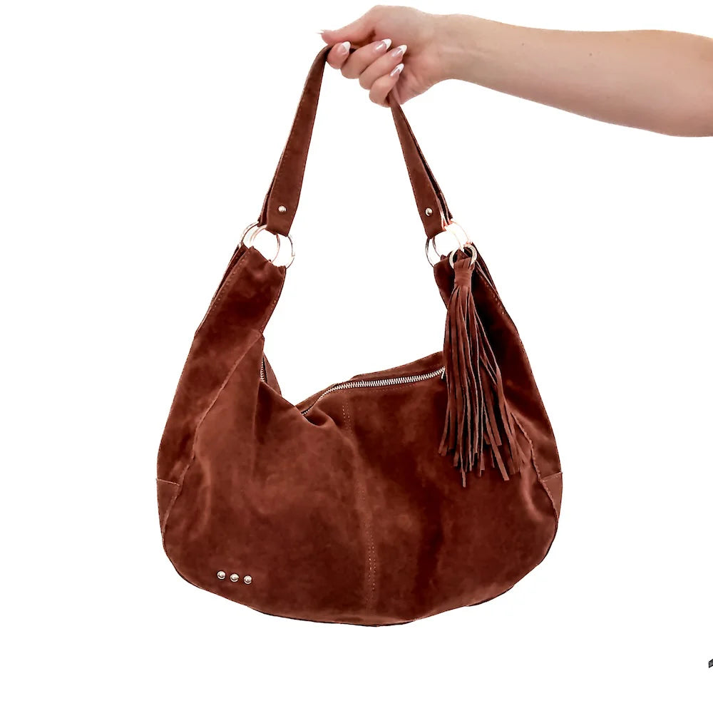 Hazel Hobo Shoulder Bag with Tassel