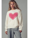 Heart Appliqué Knit Sweater