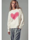 Heart Appliqué Knit Sweater