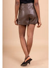 High Waist Faux Leather Mini Skorts