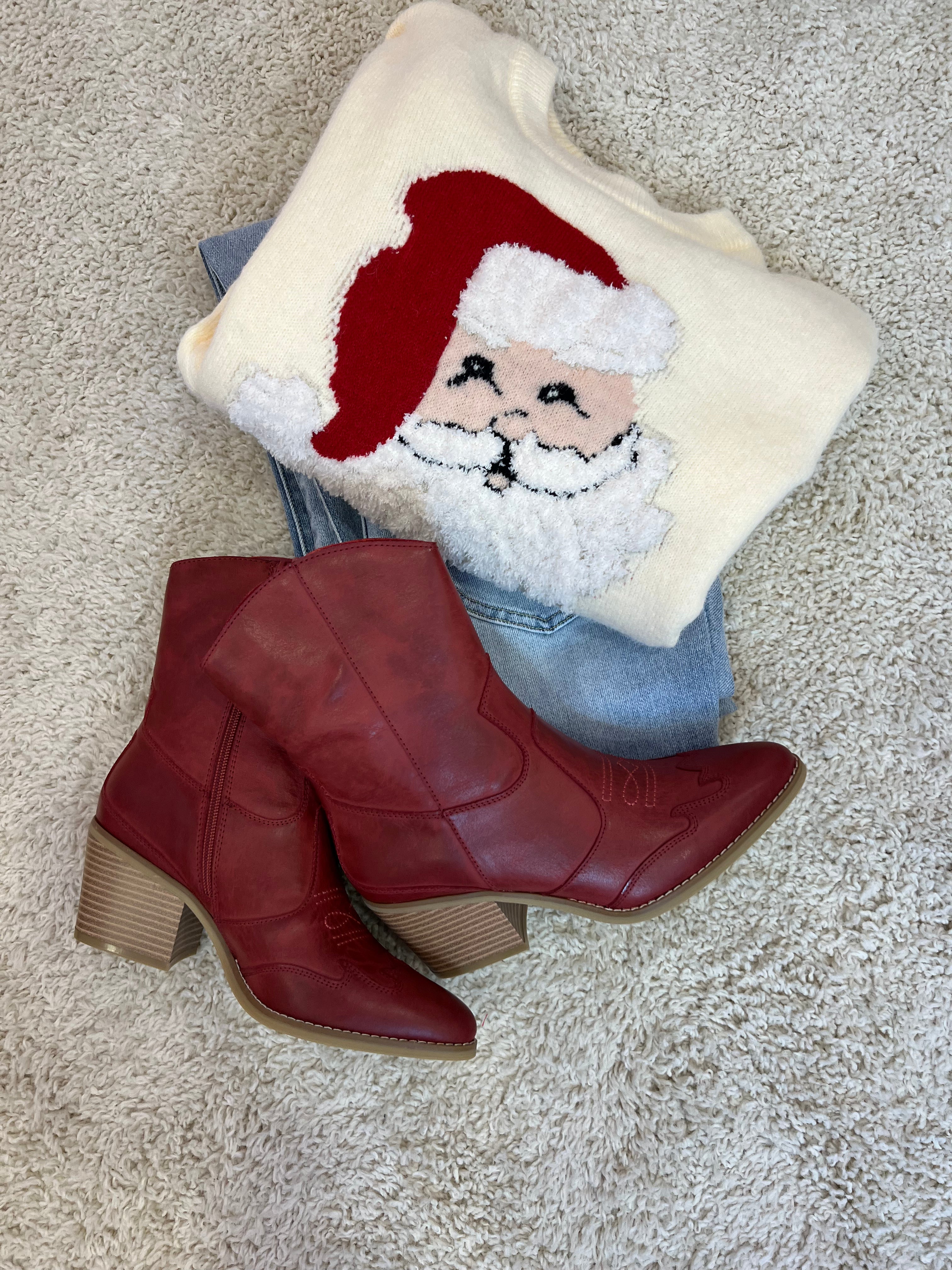 Vintage Santa Detailed Sweater